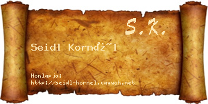 Seidl Kornél névjegykártya